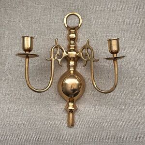 Vintage Brass Double Candle Sconce